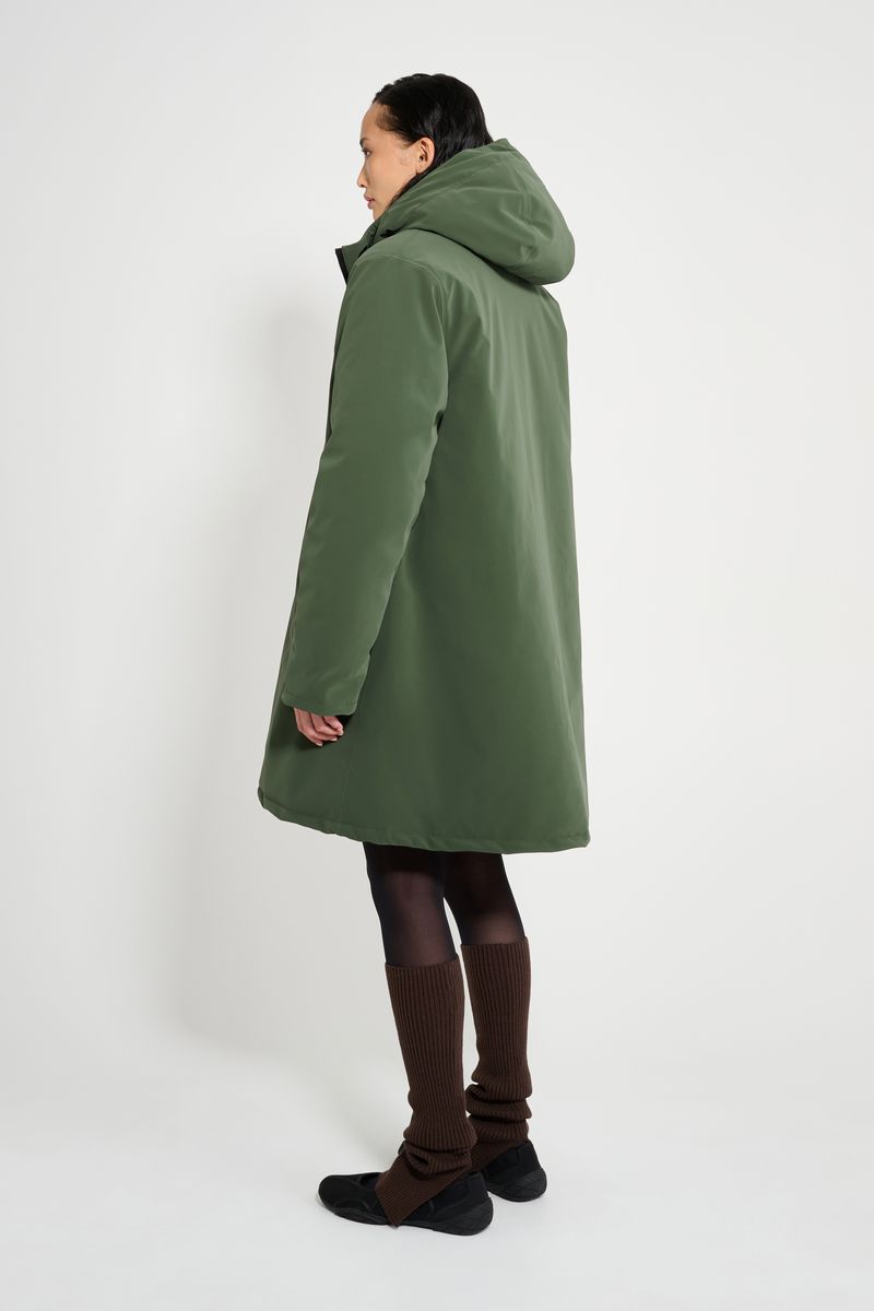 Stutterheim Mosebacke Matte Winter Coat Green