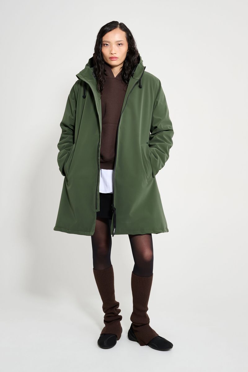 Stutterheim Mosebacke Matte Winter Coat Green
