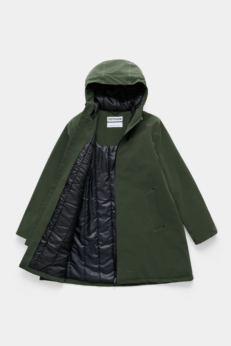 stutterheim Mosebacke Matte Winter Coat Green