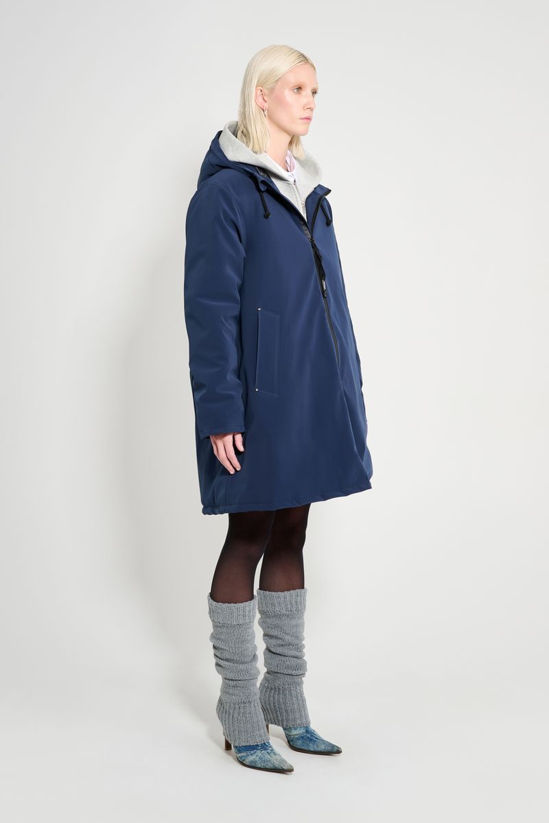 Stutterheim Mosebacke Matte Winter Coat Navy