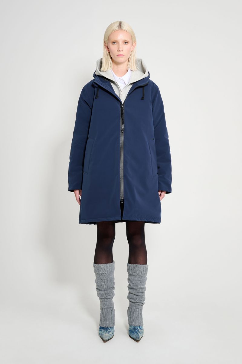 Stutterheim Mosebacke Matte Winter Coat Navy