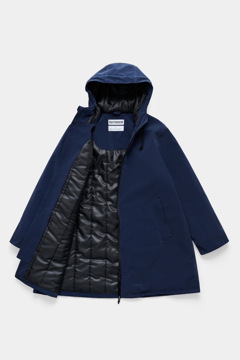 stutterheim Mosebacke Matte Winter Coat Navy