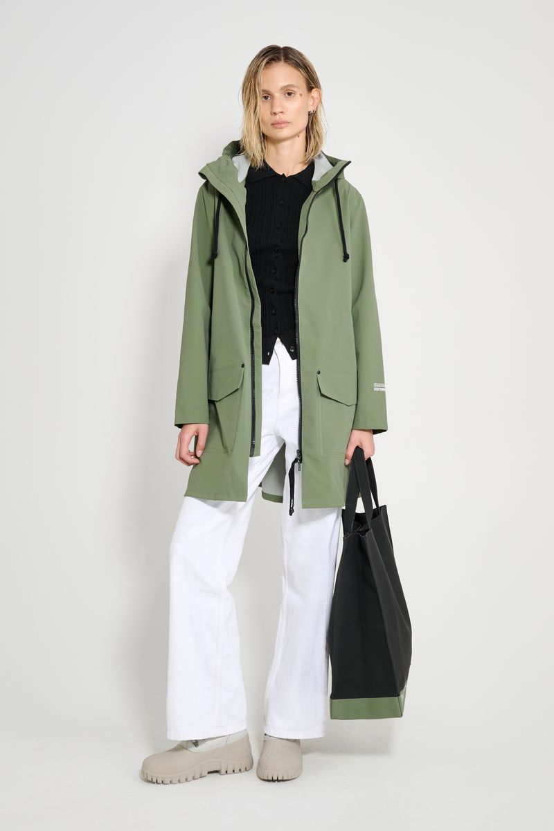 Stutterheim Mosebacke Patch Raincoat Dry Green