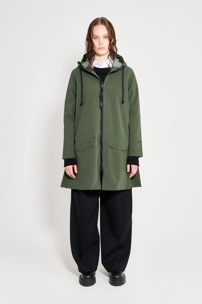 Stutterheim Mosebacke Patch Raincoat Green