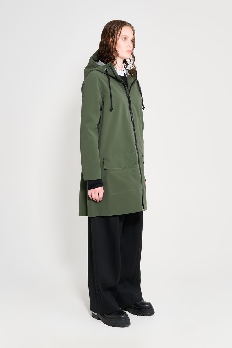 Stutterheim Mosebacke Patch Raincoat Green