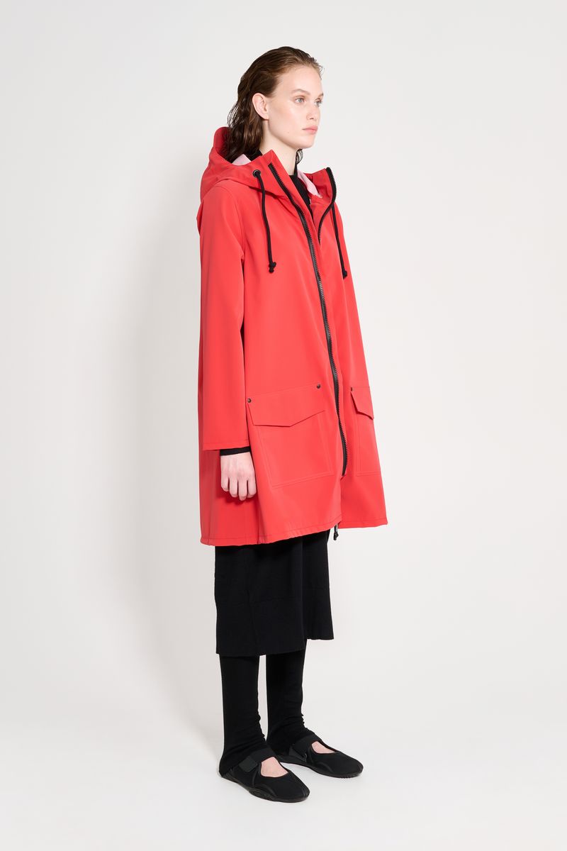 Stutterheim Mosebacke Patch Raincoat Washed Red