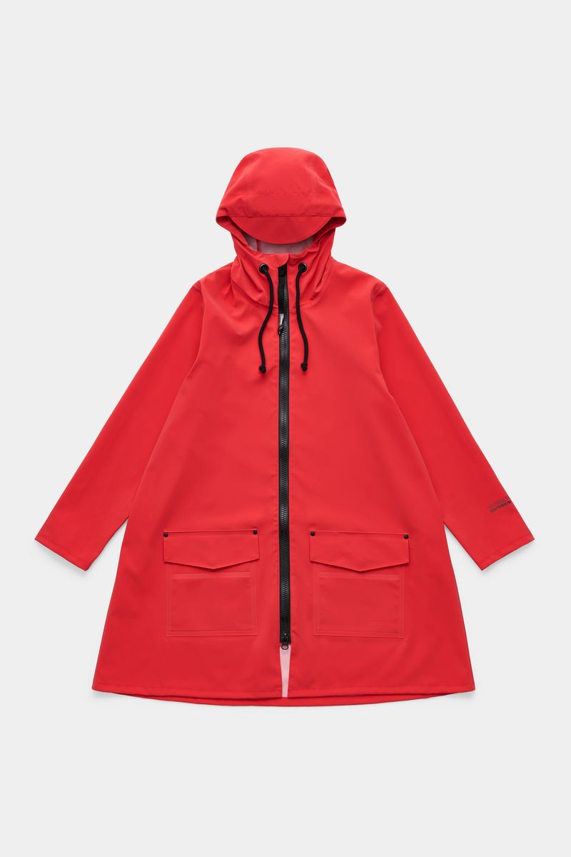 stutterheim Mosebacke Patch Raincoat Washed Red