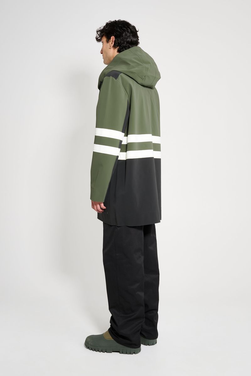 Stutterheim Nockeby Raincoat Black/Green/White