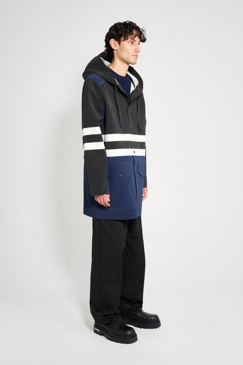 Stutterheim Nockeby Raincoat Black/Navy/White