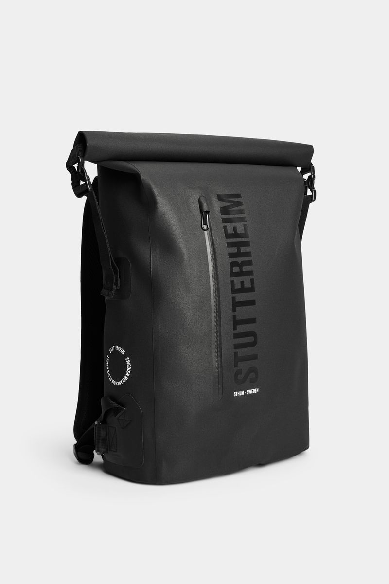 Stutterheim Rain Rolltop 25L Backpack Black