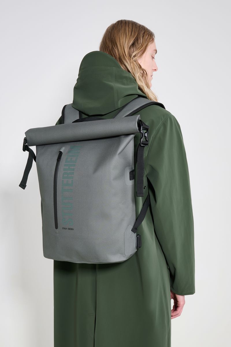 Stutterheim Rain Rolltop 25L Backpack Green