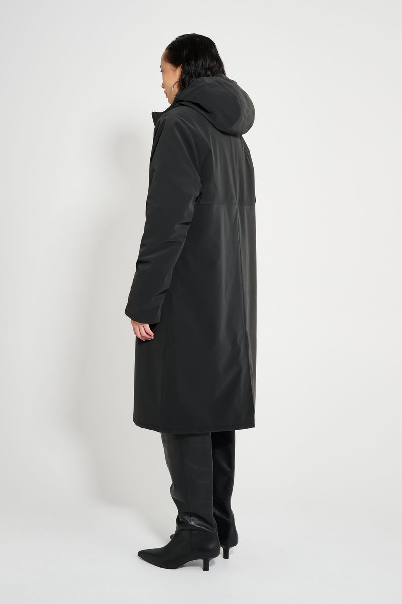 Stutterheim Stockholm Long Matte Winter Coat Black