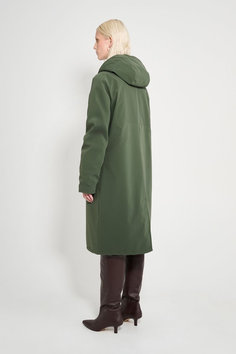 Stutterheim Stockholm Long Matte Winter Coat Green