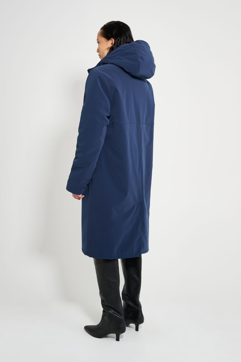 Stutterheim Stockholm Long Matte Winter Coat Navy