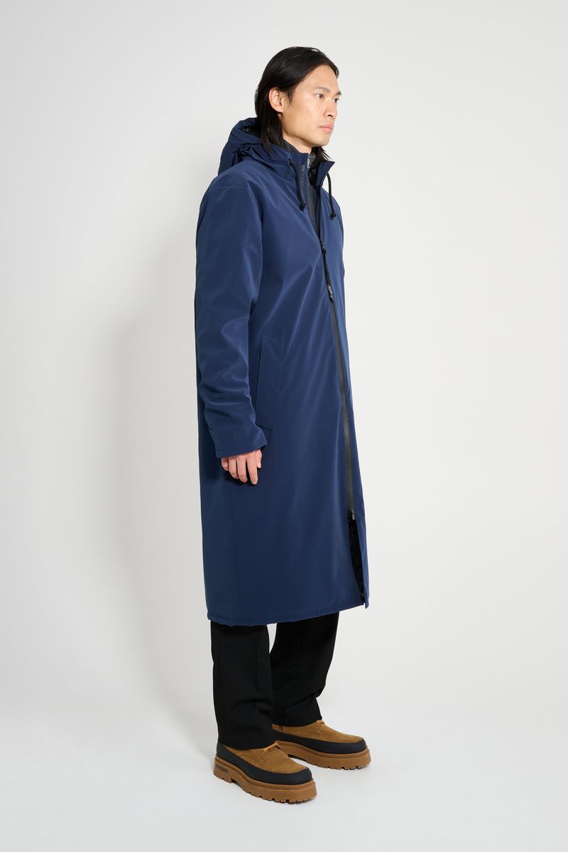 Stutterheim Stockholm Long Matte Winter Coat Navy