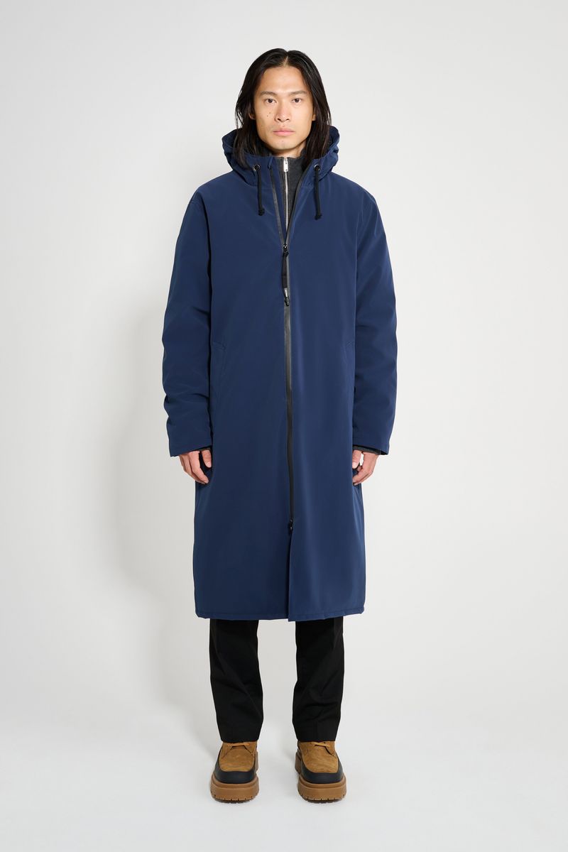 Stutterheim Stockholm Long Matte Winter Coat Navy
