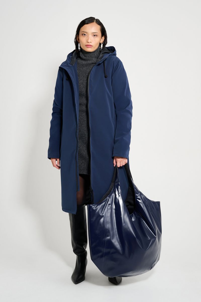 Stutterheim Stockholm Long Matte Winter Coat Navy