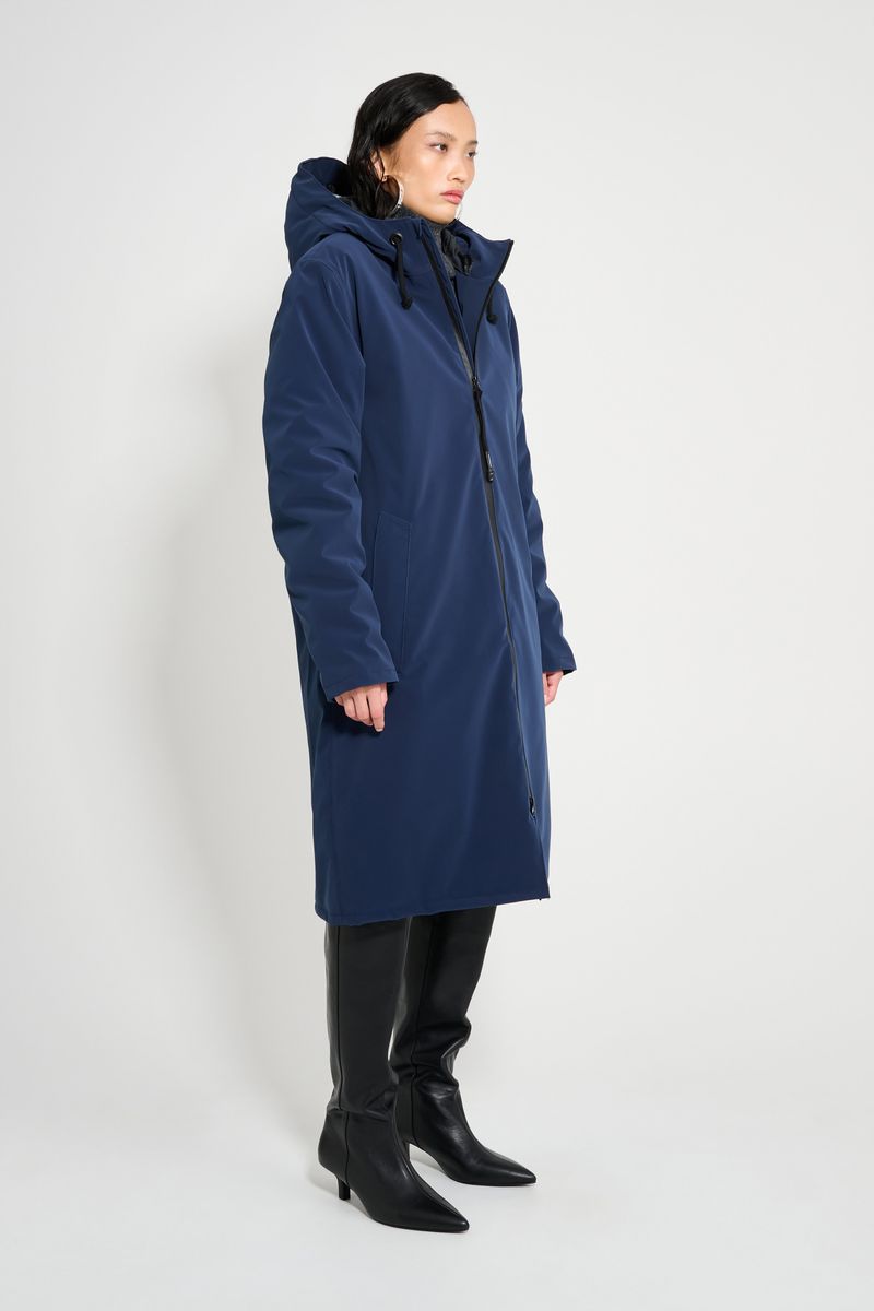 Stutterheim Stockholm Long Matte Winter Coat Navy