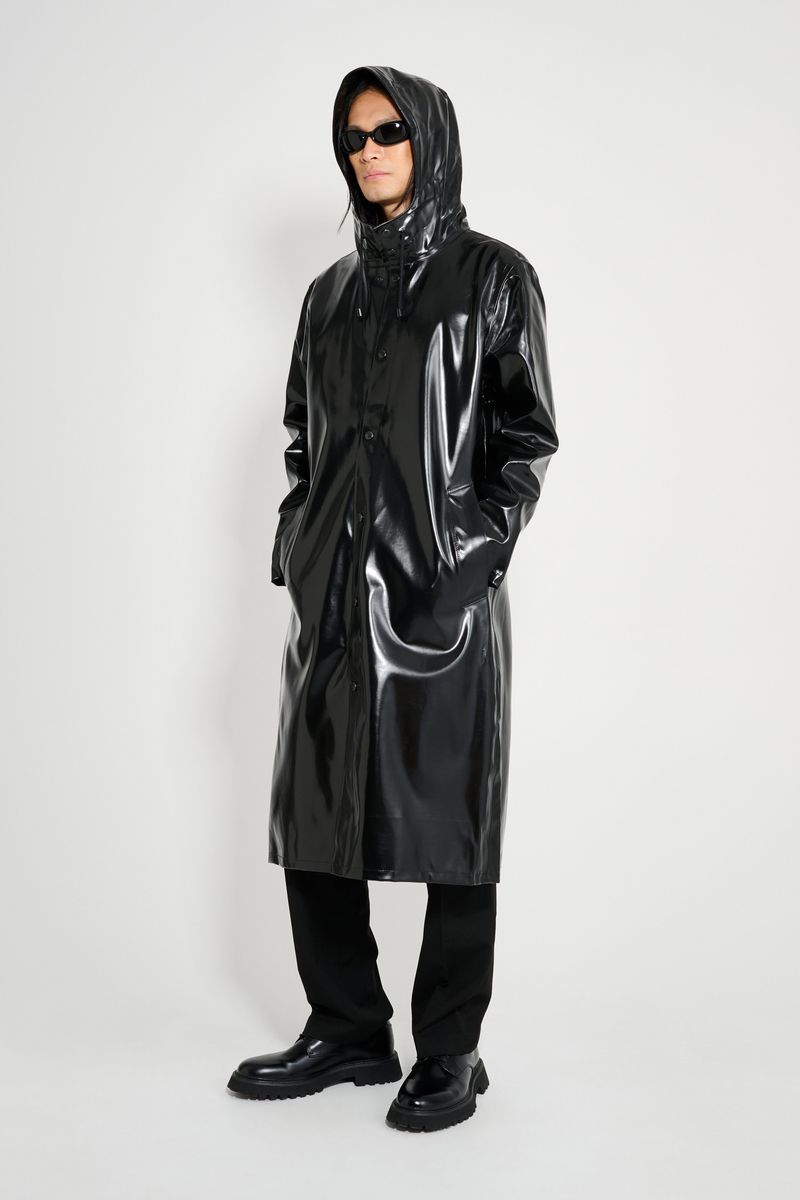 Stutterheim Stockholm Long Opal Raincoat Black