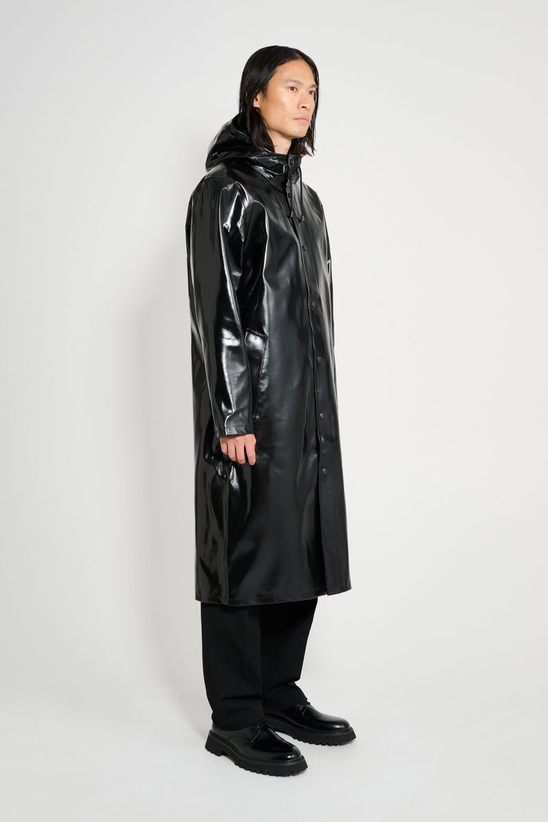 Stutterheim Stockholm Long Opal Raincoat Black