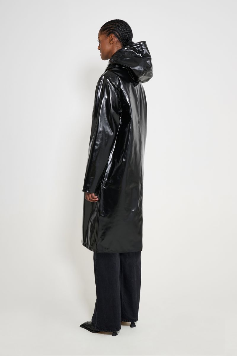 Stutterheim Stockholm Long Opal Raincoat Black