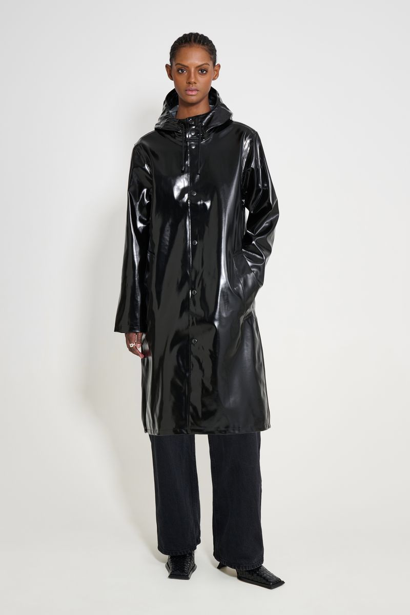 Stutterheim Stockholm Long Opal Raincoat Black
