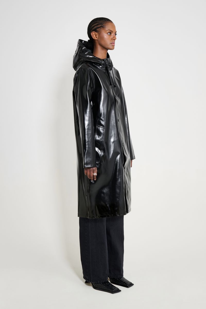 Stutterheim Stockholm Long Opal Raincoat Black