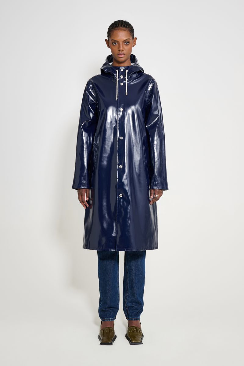 Stutterheim Stockholm Long Opal Raincoat Navy