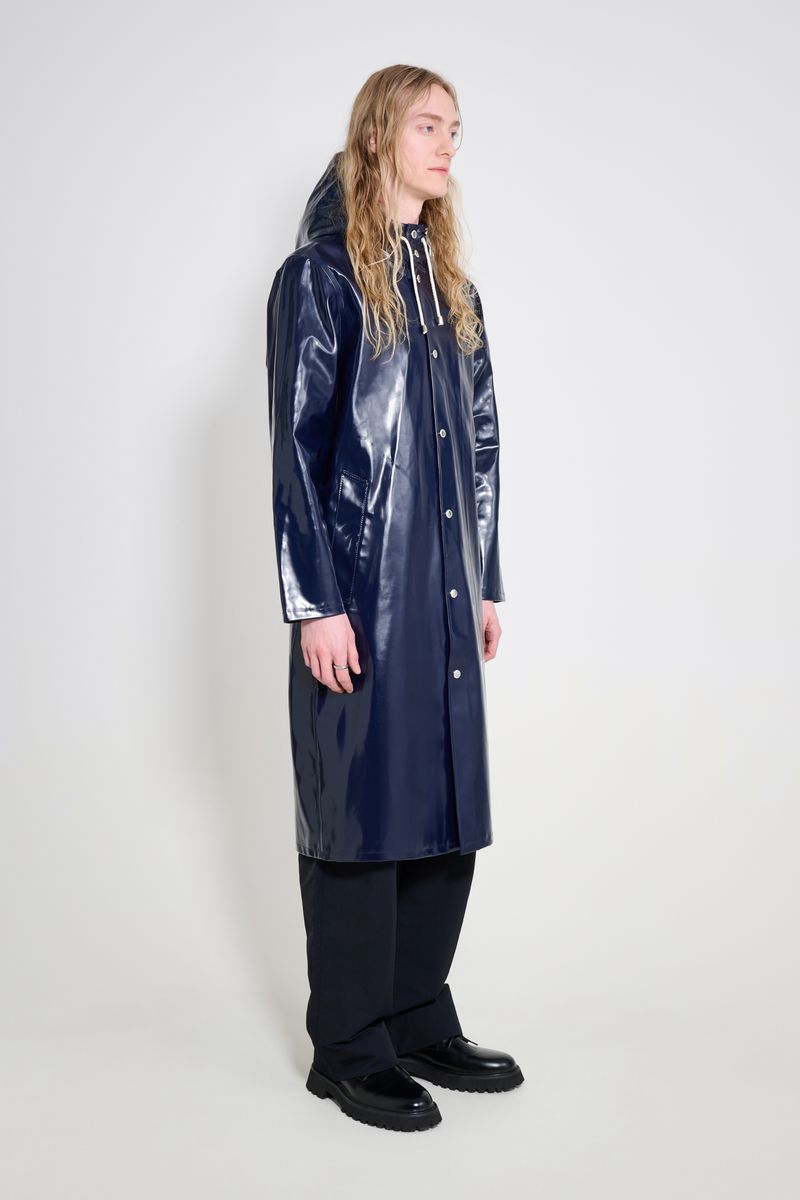 Stutterheim Stockholm Long Opal Raincoat Navy