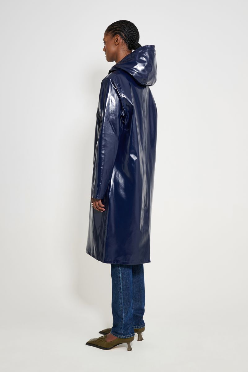 Stutterheim Stockholm Long Opal Raincoat Navy