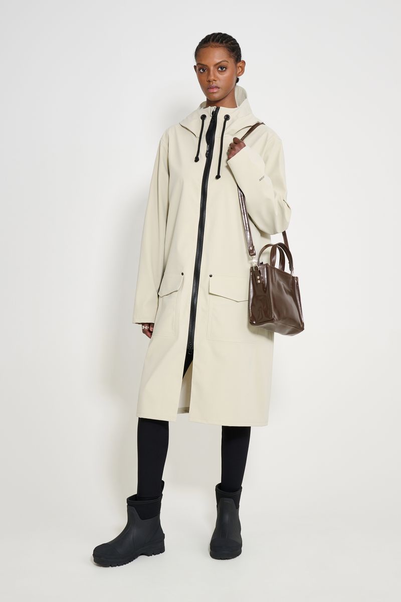 Stutterheim Stockholm Long Patch Raincoat Pelican