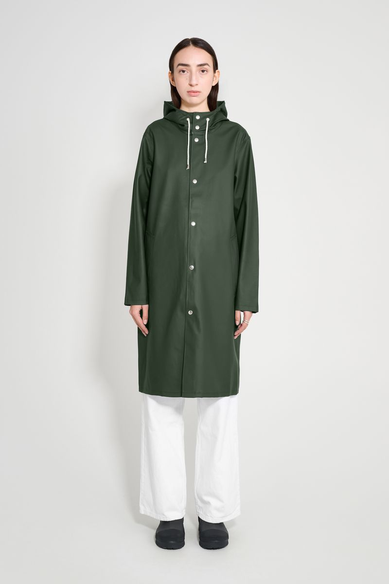 Stutterheim Stockholm Long Raincoat Green