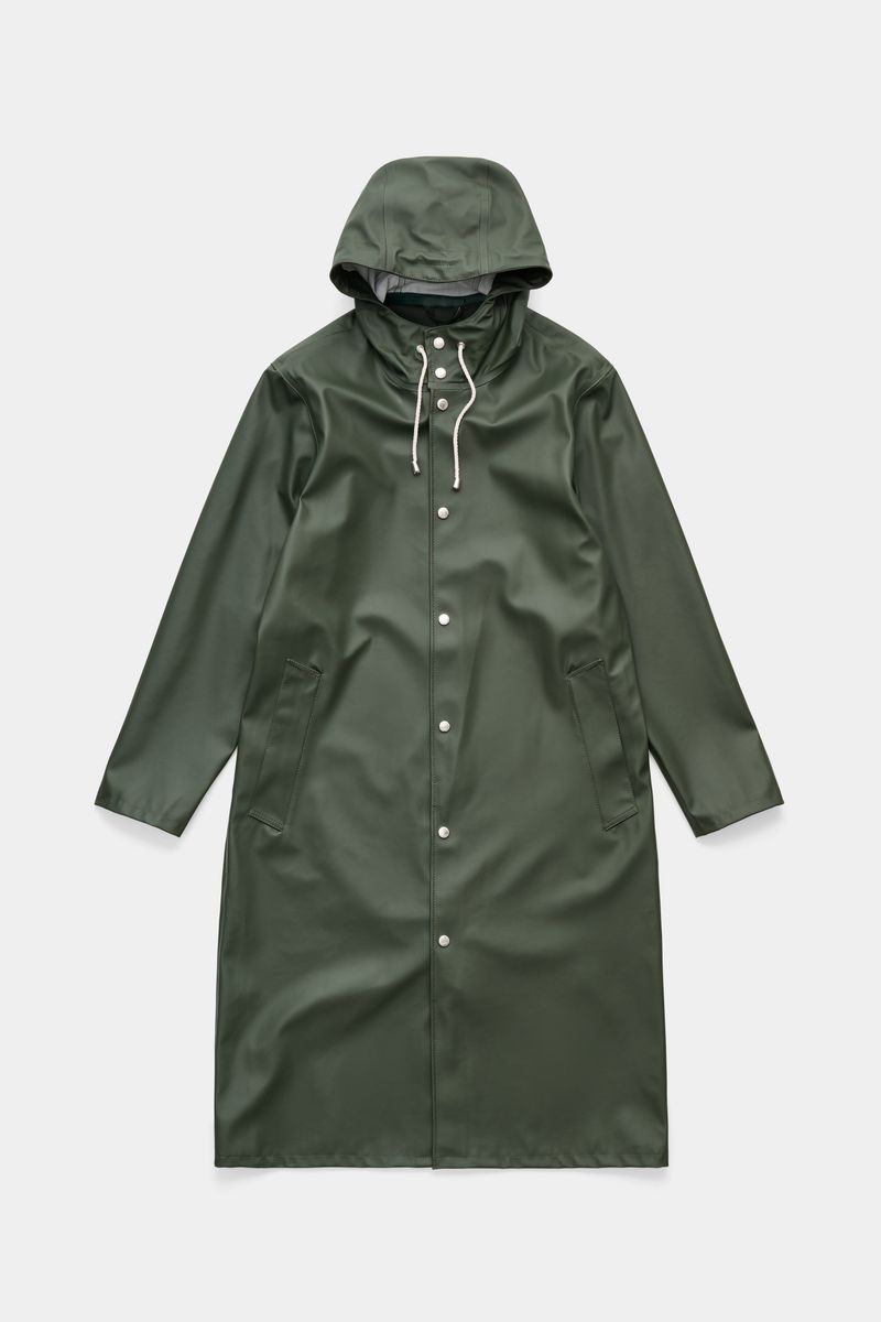 stutterheim Stockholm Long Raincoat Green