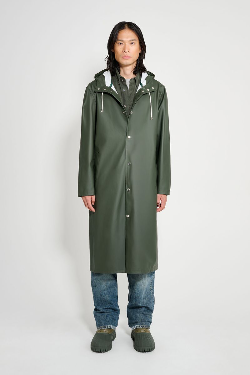 Stutterheim Stockholm Long Raincoat Green