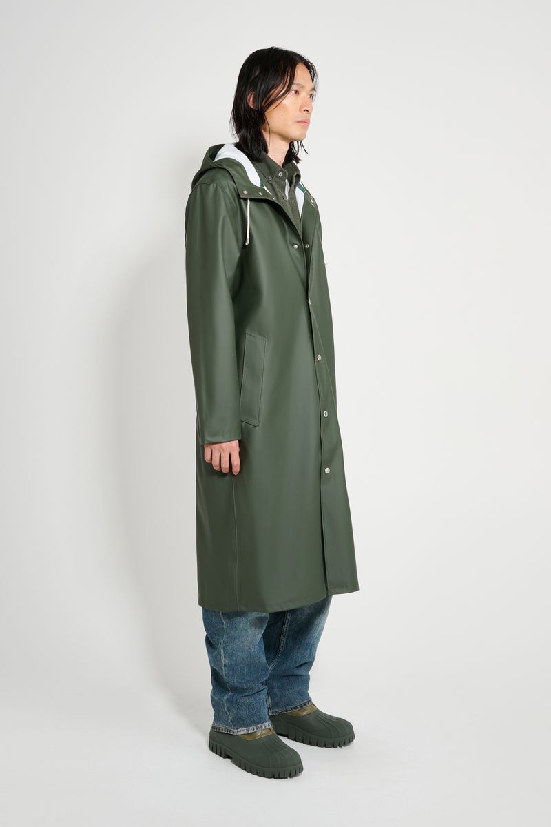 Stutterheim Stockholm Long Raincoat Green