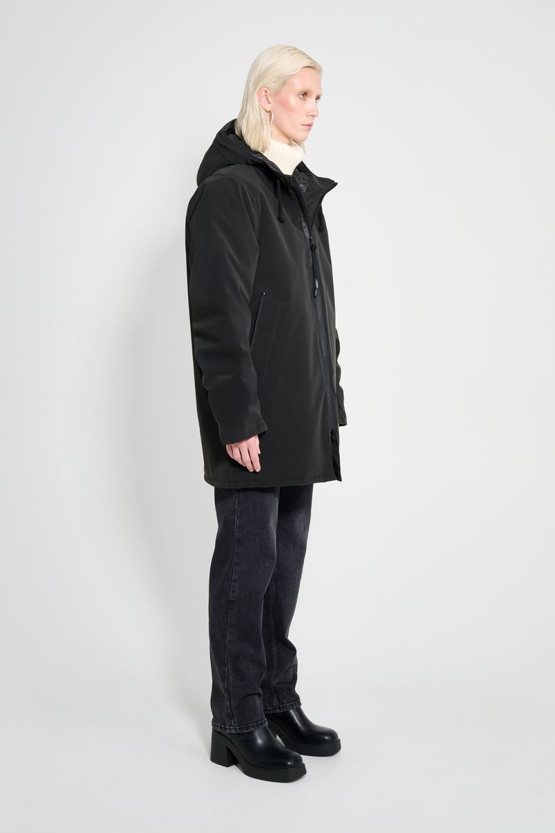 Stutterheim Stockholm Matte Winter Coat Black