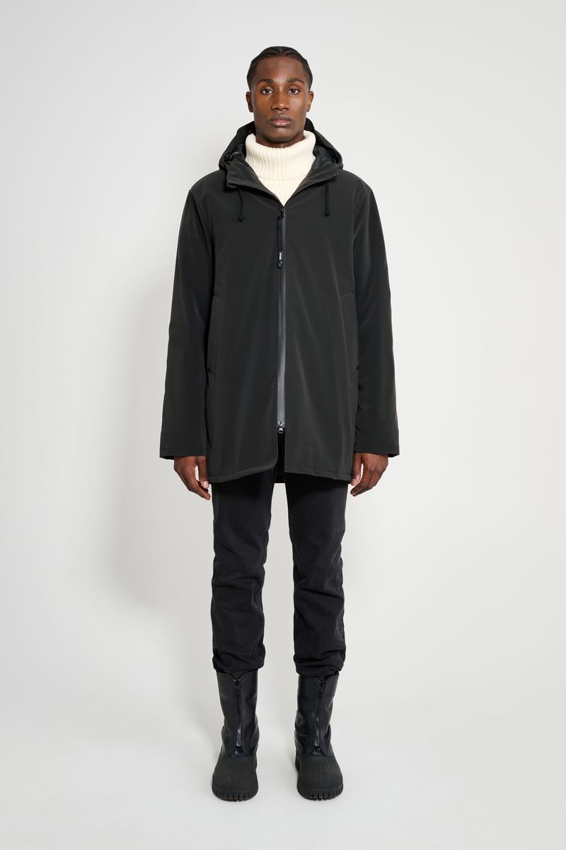 Stutterheim Stockholm Matte Winter Coat Black
