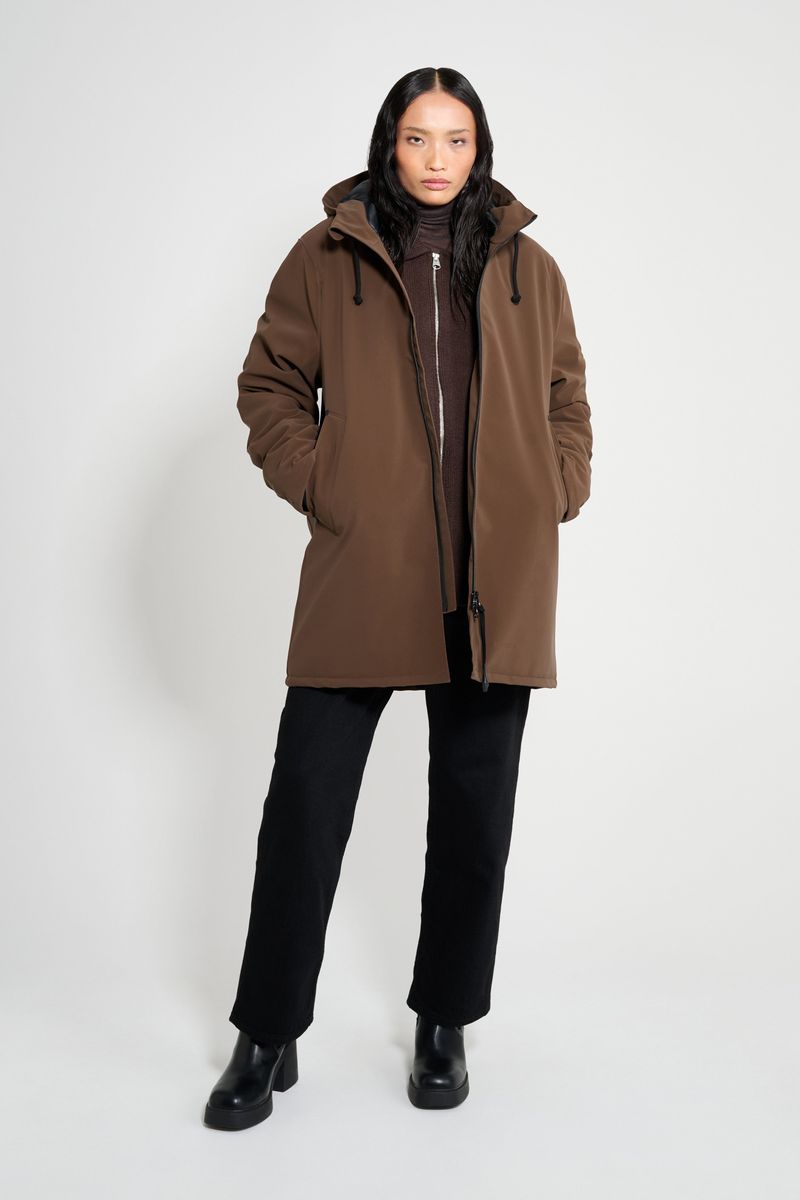 Stutterheim Stockholm Matte Winter Coat Dark Brown