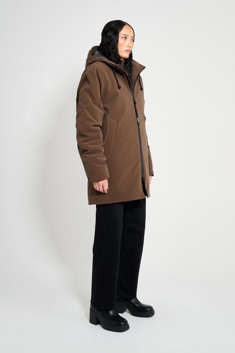 Stutterheim Stockholm Matte Winter Coat Dark Brown