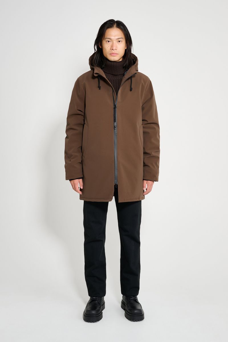 Stutterheim Stockholm Matte Winter Coat Dark Brown
