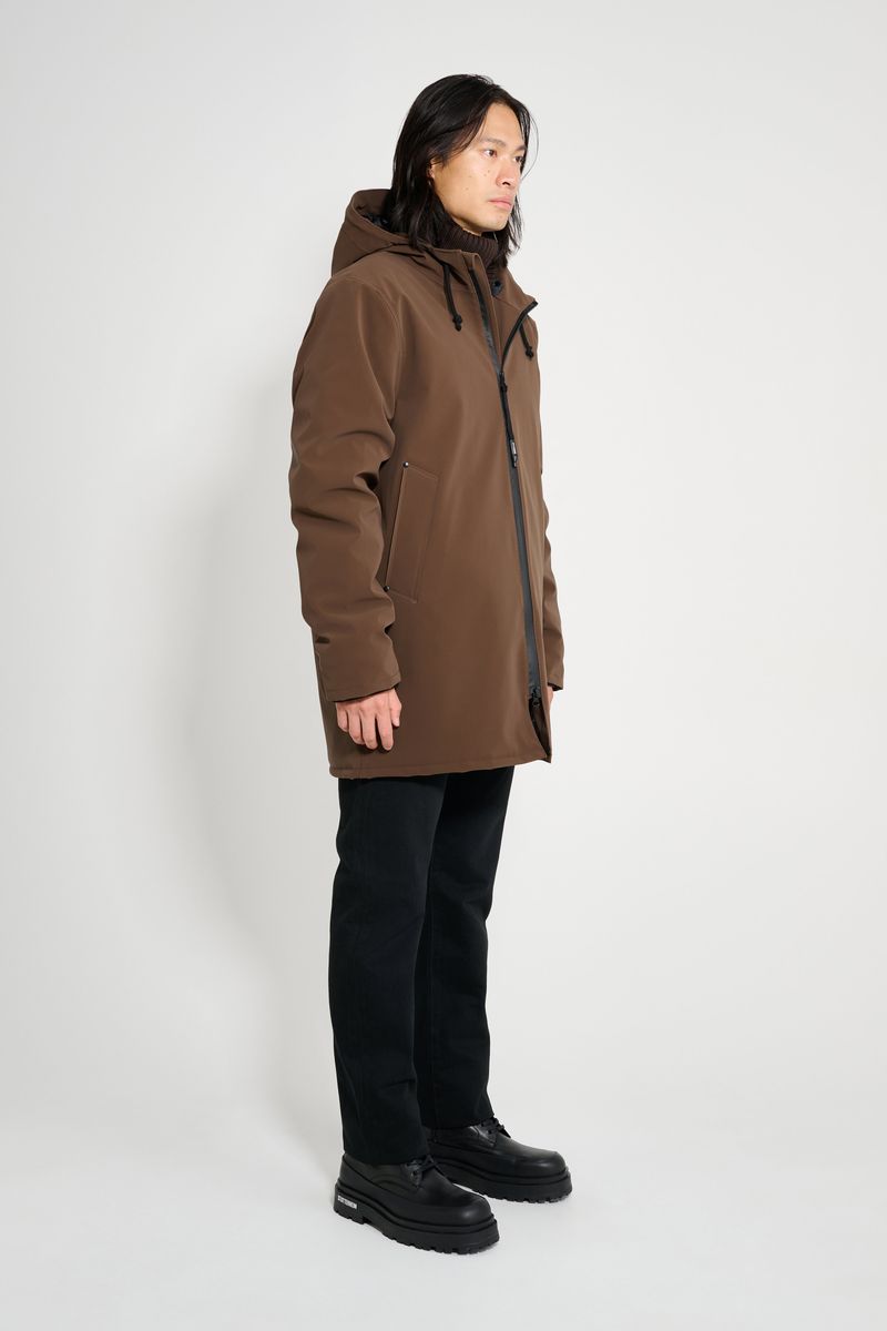 Stutterheim Stockholm Matte Winter Coat Dark Brown