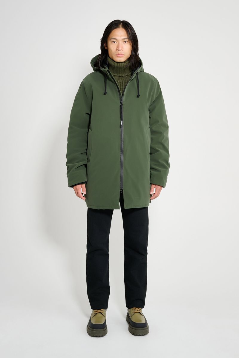 Stutterheim Stockholm Matte Winter Coat Green
