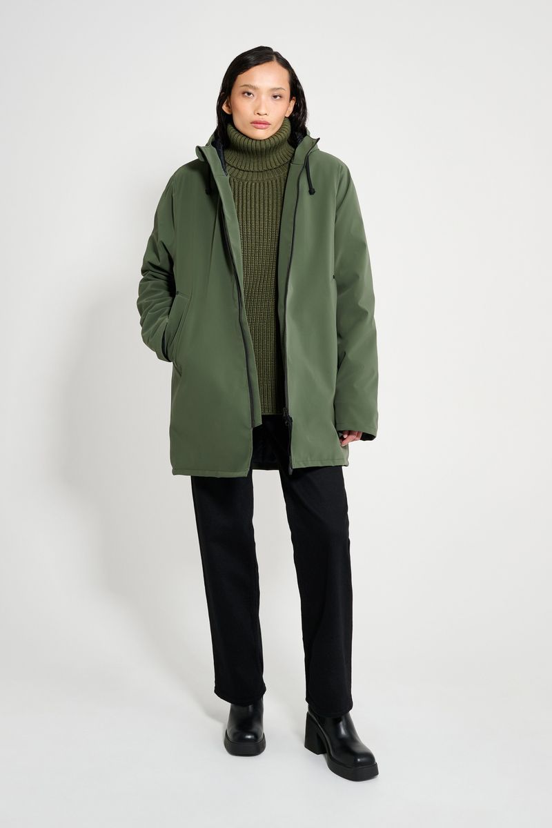Stutterheim Stockholm Matte Winter Coat Green