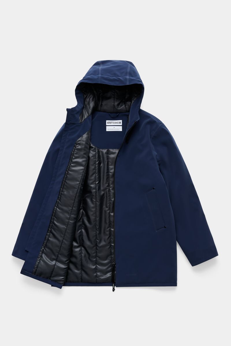 stutterheim Stockholm Matte Winter Coat Navy