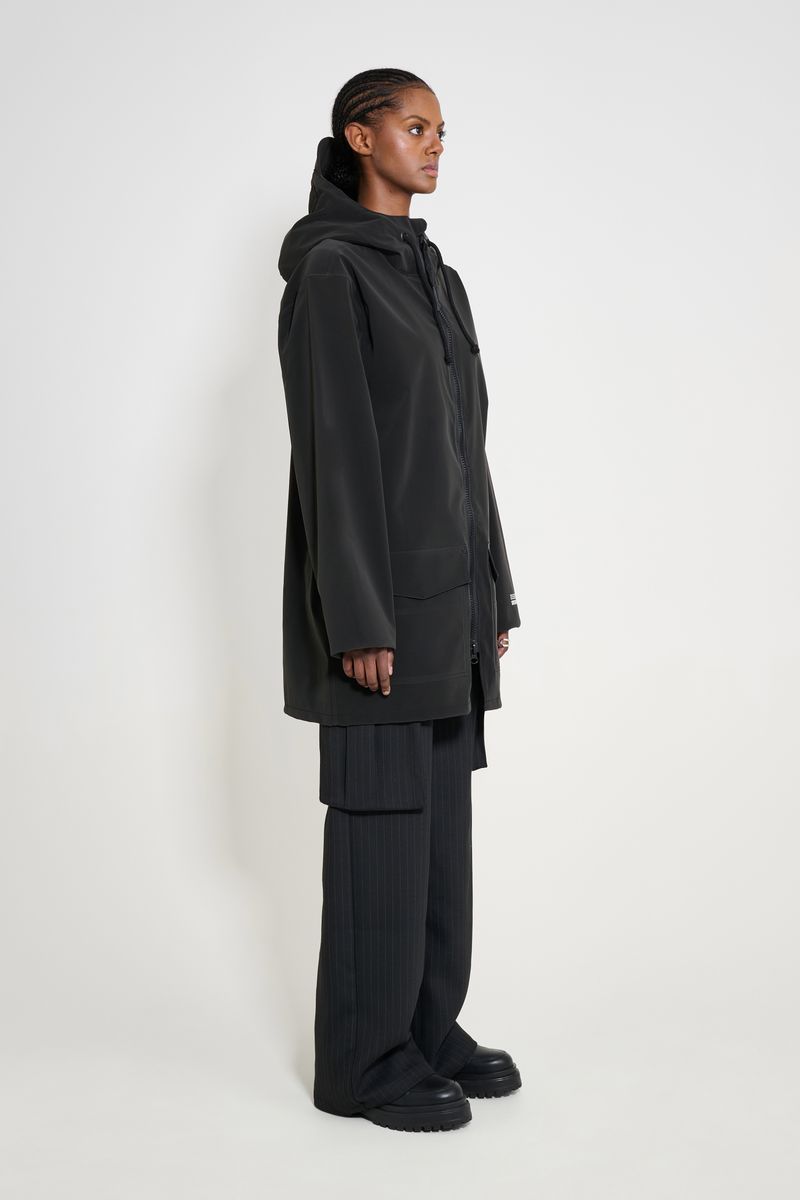 Stutterheim Stockholm Patch Raincoat Black
