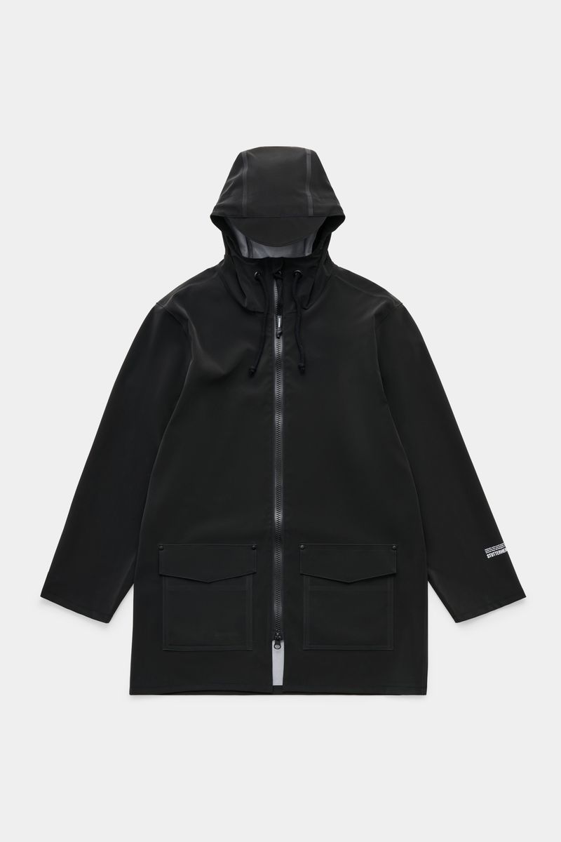 stutterheim Stockholm Patch Raincoat Black