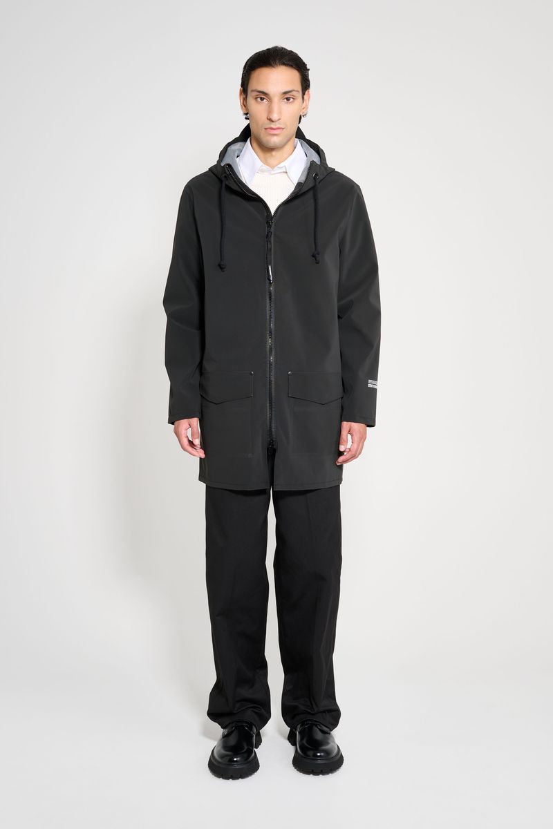 Stutterheim Stockholm Patch Raincoat Black