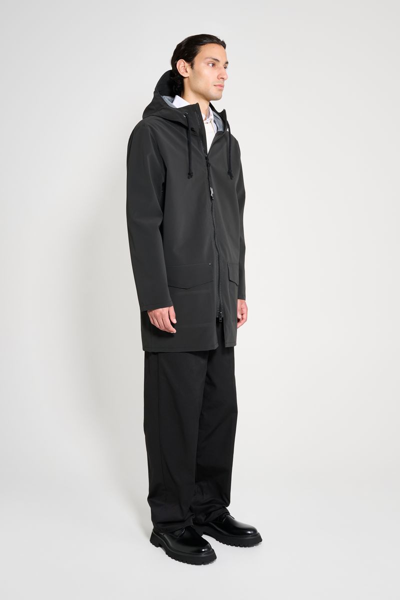Stutterheim Stockholm Patch Raincoat Black