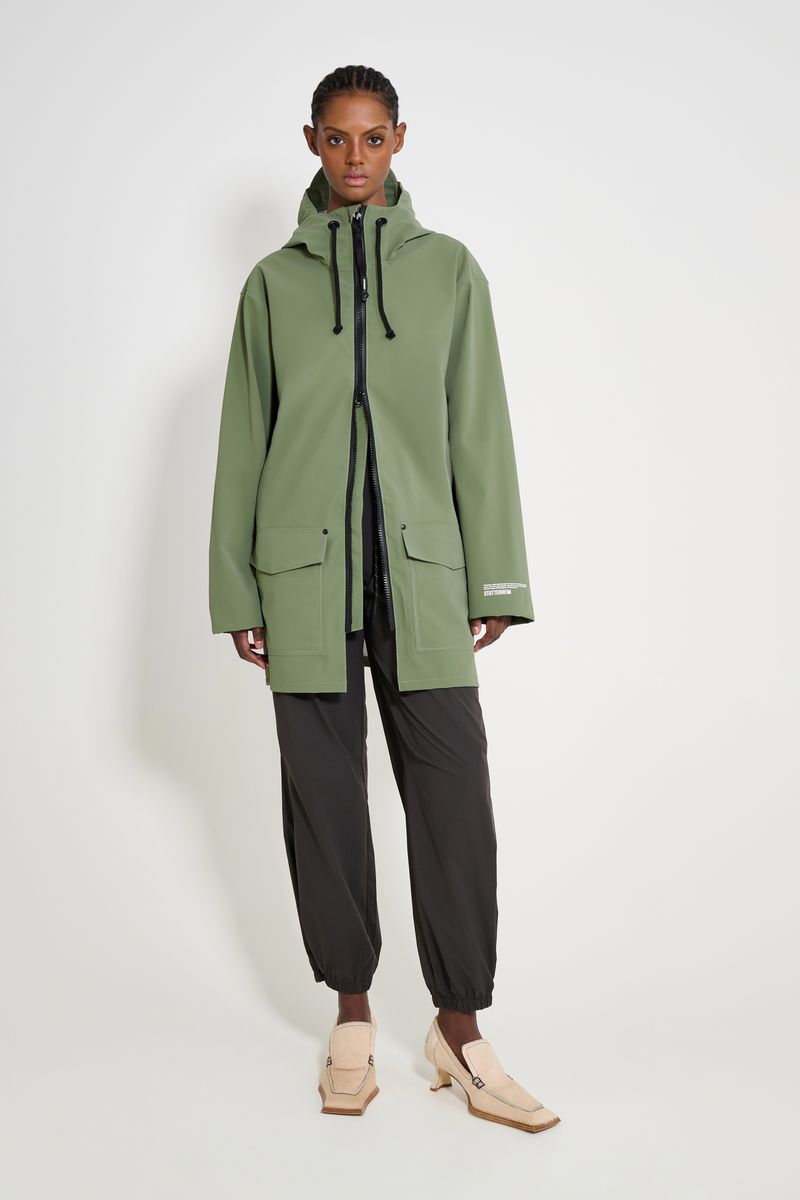 Stutterheim Stockholm Patch Raincoat Dry Green
