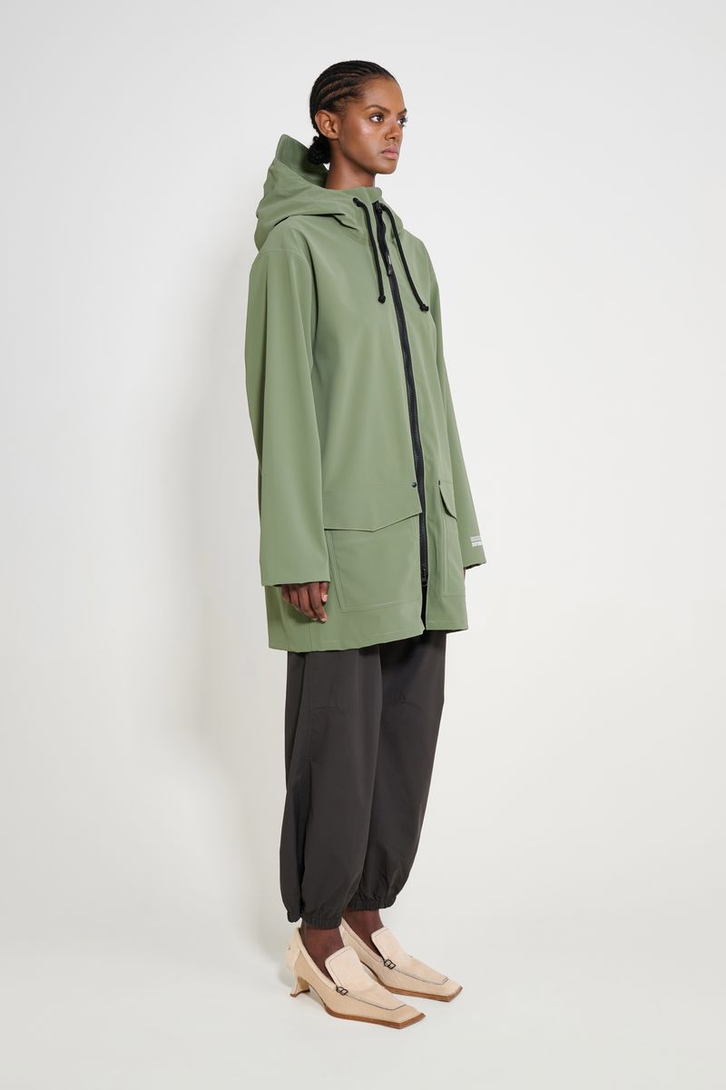Stutterheim Stockholm Patch Raincoat Dry Green